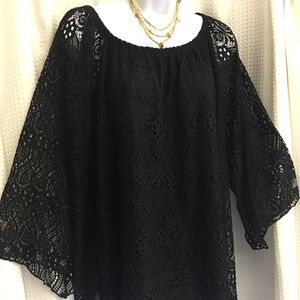 Black Lace long sleeve tunic